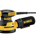 5 Inch Random Orbit Sander PSA With 3 Amp Motor 12000 OPM Variable Speed Low Vibration Design, yellow body with dust bag