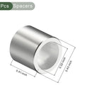 Close-up of one durable silver spacer from Eight Pcs Inline Axle Bearing Spacers Kit For Roller Skates, showing dimensions.