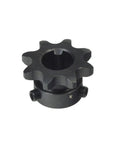 40 41 Chain 8-Tooth 2182-K Jackshaft Sprocket With Five Eighths Inch Bore For Go Karts And Dune Buggies Dual Set Screws And Integral Key For Quick Install And Reliable Power Transfer. black steel 8-tooth jackshaft sprocket with 5/8 bore and set screws