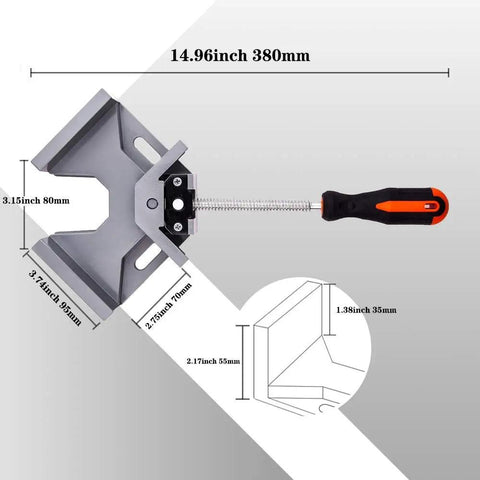 4-Piece Corner Clamp Set, Right Angle 90 Degree Woodworking Clamps With Adjustable Swing Jaw, Aluminum Alloy Frame