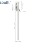 Soil Temperature Sensor With Waterproof IP65 Probe And LCD Display, 11.8 Inch Stainless Steel Temperature Probe For Garden Farm Lawn Indoor And Outdoor Use, Digital Soil Thermometer For Real Time Readings shown with dimensions.