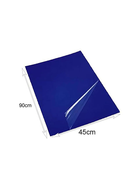 Industrial Grade Grabby Tacky Mats 300 Sheets 10 Pack Super Sticky Adhesive Floor Rollups For Construction Sites And Warehouses 45X90 Cm showing a blue sticky mat with protective layer