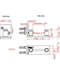 Technical diagram of Stainless Steel Sliding Door Guide For Barn Doors 1 Pack With Flush Bottom Design Fits Doors Up To Two And One Eighth Inches Thick Durable Floor Guide
