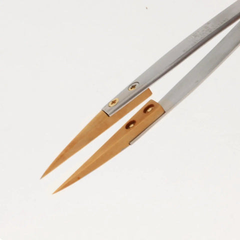 Boxwood Tip Tweezers For Watch Repair, Lightweight High End Precision Tweezers With Insulated Point For Delicate Parts