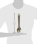 10 Inch Satin Adjustable Wrench With Extra Wide Jaw For Big Grips Square Jaw For Solid Fit Rugged I Beam Handle And Radius Corner Design