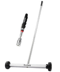 Must Have 17 Inch Rolling Magnetic Sweeper With Led Light And 8 Pound Telescopic Magnetic Pickup Tools For Nails Screws And Metal Debris