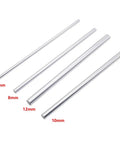 Rock Solid Linear Guide Shafts Chromed Steel Rods For 3D Printer And Cnc Machine Builds with 6mm, 8mm, 10mm, 12mm sizes on display.