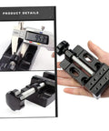 Mini Bench Clamp Table Vise, Handy Adjustable Drill Press Vise For DIY Jewelry, Woodworking, Carving, Watch Repair And Small Parts Holding, Aluminum Mini Vise shown in hand and measurements.