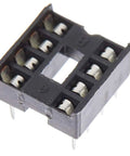 Close-up of socket adapter from 10 Pack MCP602 I P Dual Op Amp IC In DIP 8 With Socket Adapter for easy prototyping in DIY circuits.