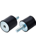 Heavy Duty Rubber Shock Absorber Studs With Pro Male To Female Threading For Solid Machinery and Elite Damping, set of two.