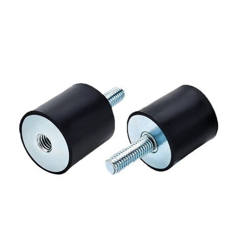 Heavy Duty Rubber Shock Absorber Studs With Pro Male To Female Threading For Solid Machinery and Elite Damping, set of two.