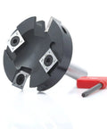 Heavy Duty CNC Spoilboard Surfacing Router Bit With One Half Inch Shank And Two And A Half Inch Cut Diameter Four Carbide Inserts