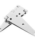 Heavy Duty Galvanized Steel Door Hinges For Sheds Barns And Garages showing polished finish and mounting holes.