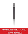 Knurled Grip Prick Punch For Precise Marking And Hole Start In Wood And Metal, 4 Inch Length, 5/64 Inch Tapered Diameter, Hardened And Tempered Steel