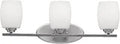 Three Light Vanity Fixture In Brushed Nickel With Satin Etched Cased Opal Glass Sleek Modern Bath Light For Powder Rooms 24 Inch Long Bright Dope Vibe