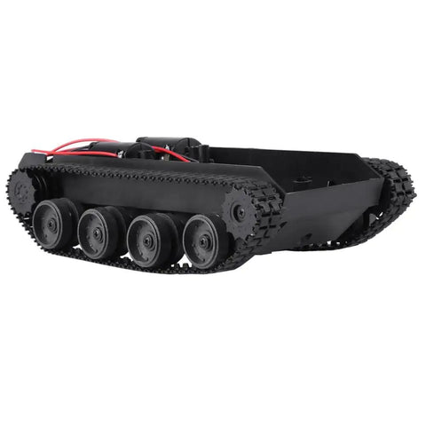 Lightweight Shock Absorbing Plastic Tank Chassis With 130 Motor shown from side view, ideal for DIY robot projects, flexible and durable design