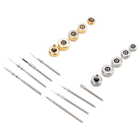 Pro Grade Stainless Steel Watch Crown Kit With Spring Bars And Repair Tools Stem Extender And Crowns Replacement Parts Set