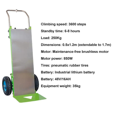 Heavy Duty Electric Stair Climbing Hand Truck With 850W Brushless Motor And 200Kg Load Capacity, Super Easy Labor-Saving Trolley for moving goods.