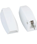 Heavy Duty Rv Baggage Door Catch Latch With Spring Loaded Clamping For Secure Trailer Storage Holder and Cabinet Drawer Security During Road Trips And Daily Travel Adventures, white plastic design, spring mechanism.