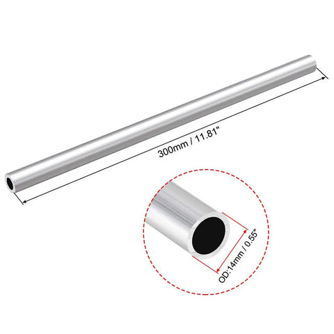 6063 Aluminum Round Tube 300mm Length 14mm OD 12mm ID Seamless Straight Tubing 2 Pcs Built Tough For DIY Projects And Welding High Strength Corrosion Resistant Aluminum Tubing For Fabrication