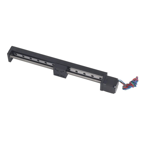 Rock Solid High Precision Linear Rail Guide Slide Actuator Featuring A Dead Smooth 200Mm Stroke And Dependable T6x4 Screw Drive For Custom Cnc Sliding Tables Alongside Multi Axis Gantry Builds, showing black aluminum rail with steel carriage.
