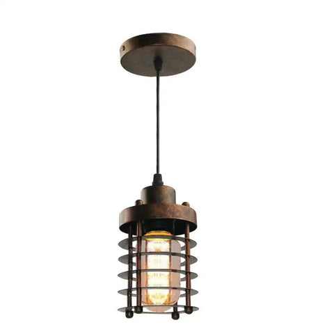 Three Pack Rustic Pendant Lights With Mini Metal Cage Shades In Bronze Finish Industrial Vibe Edison Style Hanging Fixtures