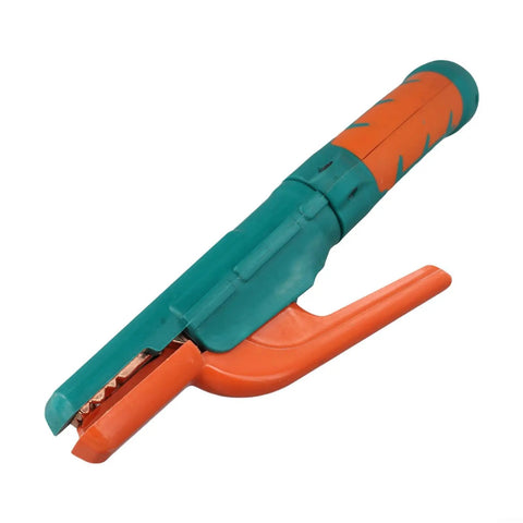 Durable 800 Amp Welding Stinger Electrode Clamp With Ergonomic Curved Handle for heavy duty metal work use.