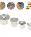 Pro Grade Woodworking Center Point Pins Set, Four Piece Dowel Hole Marking Kit With 6 mm 8 mm 10 mm 12 mm Sizes in steel