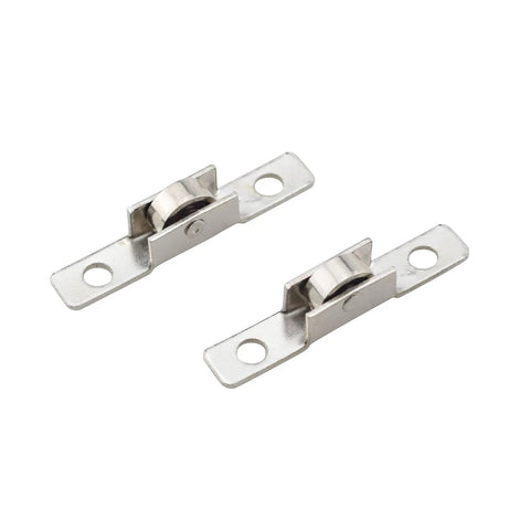 Two 3/8 inch metal sliding window rollers from 12 Pieces 3/8 Inch Metal Sliding Window Rollers Universal Single Slide Wheels For Doors Cupboards Drawers DIY Projects Durable Replacement Hardware Ideal For Track Systems Cabinets And Household Furnishings