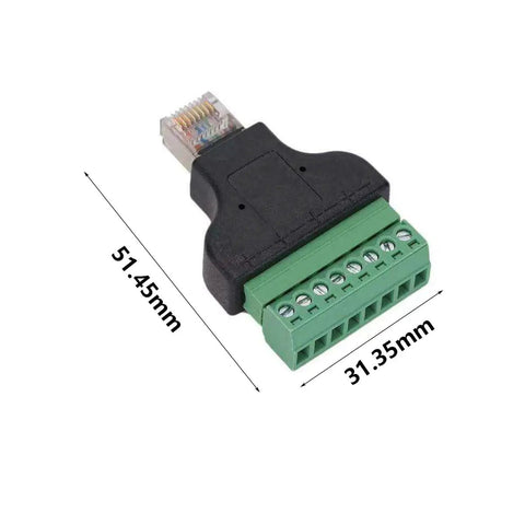 4 Pack RJ45 Screw Terminal Adapter Blocks For Ethernet Networks RJ45 Male To 8 Pin Connector 8P8C To 8 Pin Terminal