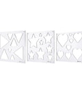 12 By 10 Inch Heart Inlay Router Template Guide Kit For Woodworkers Straight Up Perfect Decorative Doughnut Jigs displaying clear acrylic templates with heart and star shapes.