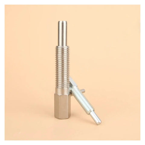 Heavy Duty Retractable Index Plunger Bolt With A Slick L Handle And Rock Solid Lock Design For Long Stroke Machine Tools Offering Smooth Pull And Zero Play, showing metal construction and locking mechanism details.