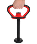 Hand holding Dope Adjustable Kettlebell Handle Grip For Dumbbells With Stable Plastic Base, portable weightlifting accessory.