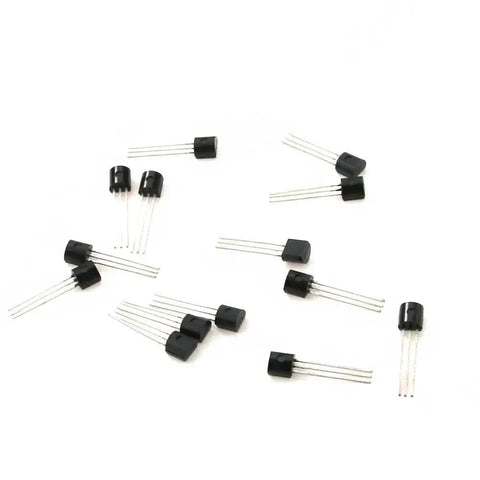 Close-up of transistors from 24-Value General Purpose Transistors Kit Pro-Grade Power Transistors Pack Of 840 NPN PNP 2N2222 S9018 BC327 BC558 Assortment