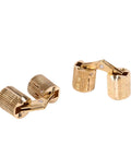 Four Pack Built Different Barrel Hinges For Cabinet Doors And Worktop Setups Featuring Slick Swing Gate Mounts, gold finish, close up view.