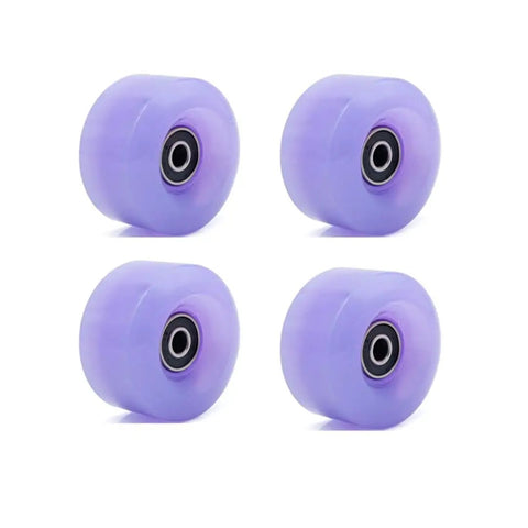 8 Pack 58x32mm 82A Quad Roller Skate Wheels with 16 High Speed 608RS Bearings and Wrench for Inline Skates and Skateboards Jelly Purple