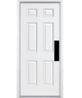 Top Shelf Door Push Plate With No Sweat 3m Adhesive Mount Hella Tough Anodized Aluminum Satin Black Finish on white door.