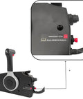 Suzuki Outboard Remote Throttle Control 67200-93J50 with emergency stop button, side view shows control lever and label details.