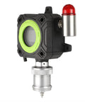 Durable Fixed Ethylene C2H4 Gas Detector Industrial Monitor with green frame and alarm light for gas leak detection.