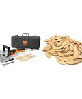 Eight Point Five Amp Plate And Biscuit Joiner With Case And Biscuits Plus One Hundred Birch Wood Biscuits For Woodworking Joints