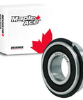 6205 2RSNR Deep Groove Ball Bearing With Snap Ring 25x52x15mm Solid Chrome Steel Construction, black rubber seal visible.