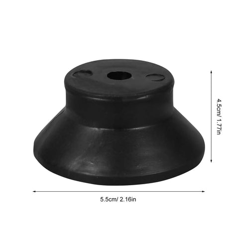 Ultimate 3D Printer Vibration Dampening Feet Pads In Black With Secure M6 Screws, 5.5cm diameter, 4.5cm height, shock-absorbing rubber design.