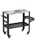 Dang Solid Heavy Duty Welding Table Workbench With 36 X 18 Inch Steel Top And Locking Casters Holds 1200 Lbs, mobile workstation with tool trays.