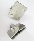Heavy Duty Self Closing Spring Loaded Glass Door Hinge For Pool Fencing Safety Gates, stainless steel construction, top view.