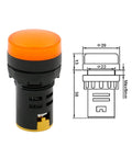 22mm LED Indicator Light Heavy Duty for Industrial Machinery Control Circuits 220V AC Panel Mount Seven Eighths Inch