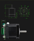 MKS SERVO42C NEMA17 closed-loop servo motor with black ribbed body and green PCB at rear.