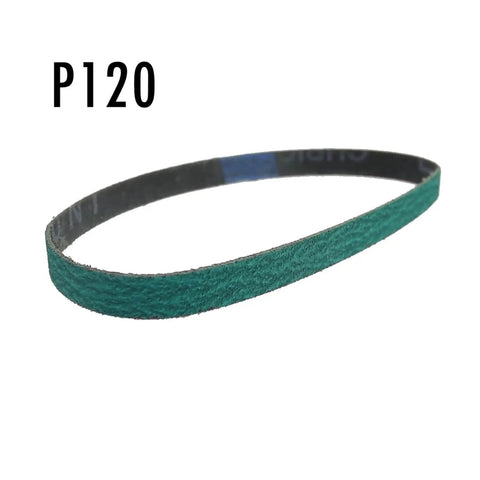 Top Shelf Zirconia Grinding Sanding Belt P120 for Mini Belt Grinders, 520mm size, high heat dissipation, durable use.