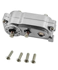 1 By 10 Scale Crawler Transmission Gearbox Upgrade Front Transfer Case For SCX10 I II Silver Metal Chassis Frame Spare Part Beefed Up Heavy Duty Durable Housing For Tough Terrain, silver metal gearbox with mounting screws