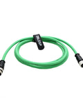 M12 4 Pin To 5 Pin Connector Cable For Actuator And Sensor, Male To Female, Shielded Signal Wire, Green, 2M Length, IP67 Rated