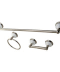 Victorian 3 Piece Towel Bar Towel Ring And Toilet Paper Holder Bathroom Hardware Set In Brushed Nickel For Classic Bath Decor And A Retro Chic Vibe